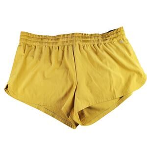 DSG Womens Size XL Mid Rise Running Shorts Lined Grounded Yellow 3in Inseam New